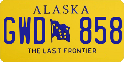 AK license plate GWD858
