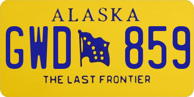 AK license plate GWD859