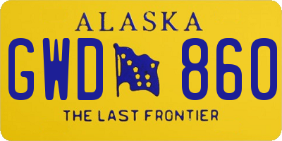 AK license plate GWD860