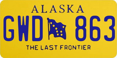 AK license plate GWD863