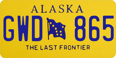 AK license plate GWD865