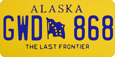AK license plate GWD868