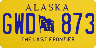 AK license plate GWD873