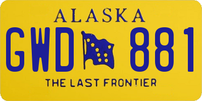 AK license plate GWD881