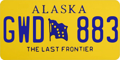 AK license plate GWD883