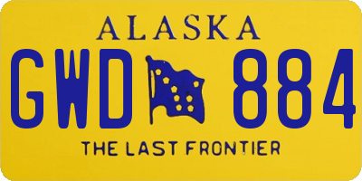 AK license plate GWD884