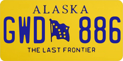 AK license plate GWD886