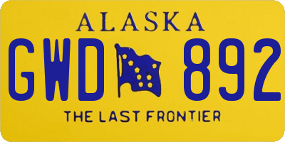 AK license plate GWD892