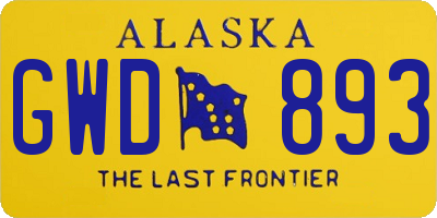 AK license plate GWD893