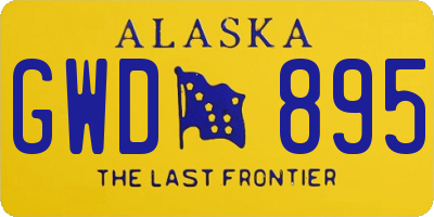 AK license plate GWD895