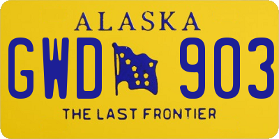 AK license plate GWD903