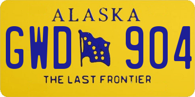 AK license plate GWD904