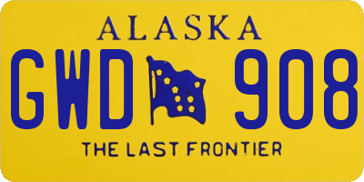 AK license plate GWD908