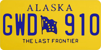 AK license plate GWD910