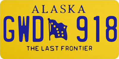 AK license plate GWD918
