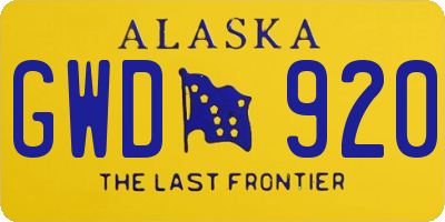 AK license plate GWD920