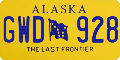 AK license plate GWD928