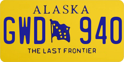 AK license plate GWD940