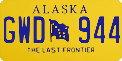 AK license plate GWD944