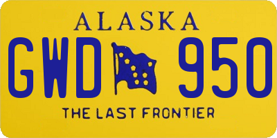AK license plate GWD950