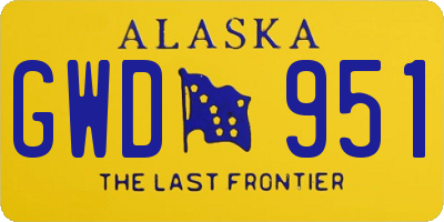 AK license plate GWD951