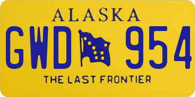 AK license plate GWD954