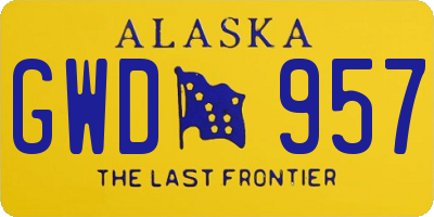 AK license plate GWD957