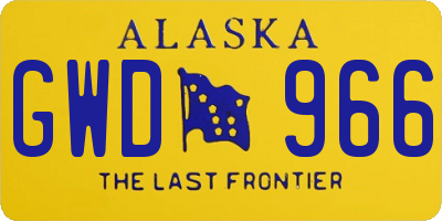 AK license plate GWD966