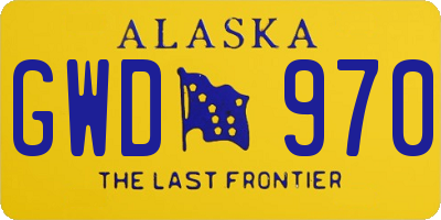AK license plate GWD970