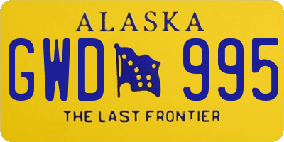 AK license plate GWD995