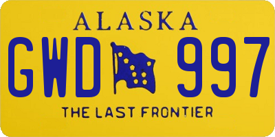AK license plate GWD997