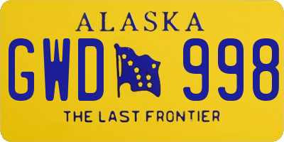 AK license plate GWD998