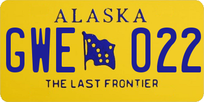 AK license plate GWE022