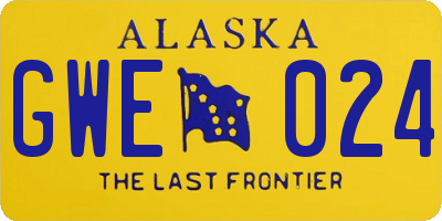 AK license plate GWE024