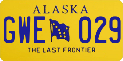 AK license plate GWE029