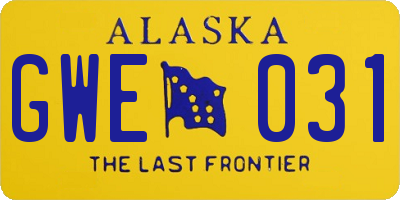 AK license plate GWE031