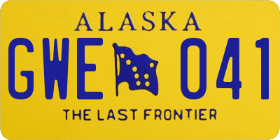 AK license plate GWE041