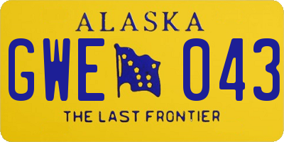 AK license plate GWE043