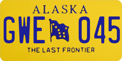 AK license plate GWE045