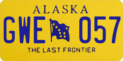AK license plate GWE057