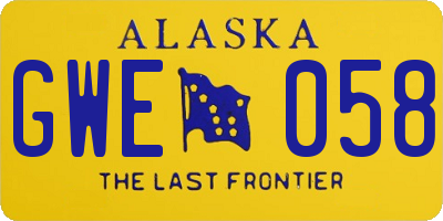AK license plate GWE058