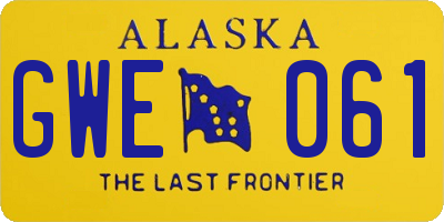 AK license plate GWE061