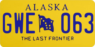 AK license plate GWE063