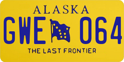 AK license plate GWE064