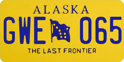 AK license plate GWE065