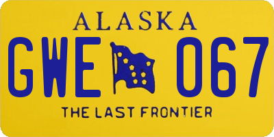 AK license plate GWE067