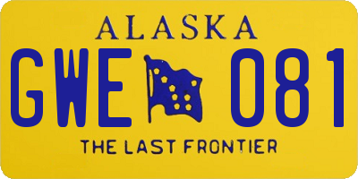 AK license plate GWE081