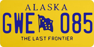 AK license plate GWE085