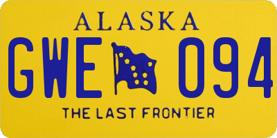 AK license plate GWE094