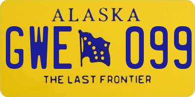 AK license plate GWE099